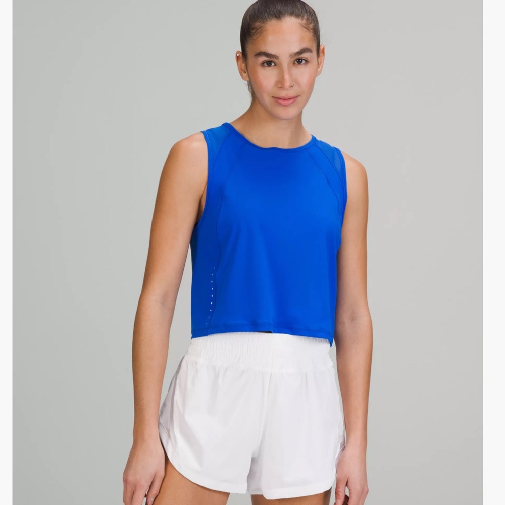 Lululemon Sculpt Cropped Tank Top Blazer Blue Tone Size 2